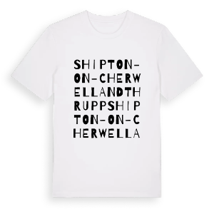 Shipton-on-Cherwell and Thrupp ordlek t-shirt – ekologisk bomull t-shirt från Pinshirt