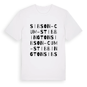 Sibson-cum-Stibbington ordlek t-shirt – ekologisk bomull t-shirt från PinShirt