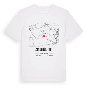 Sicklinghall karta t-shirt – ekologisk bomull t-shirt från Pinshirt