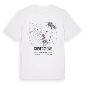 Silverstone karta t-shirt – ekologisk bomull t-shirt från Pinshirt