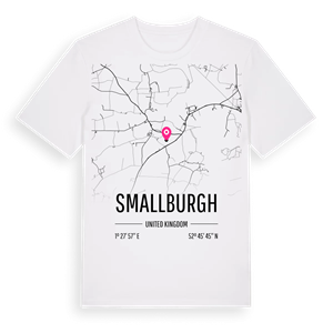 Smallburgh karta t-shirt – ekologisk bomull t-shirt från Pinshirt