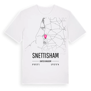 Snettisham karta t-shirt – ekologisk bomull t-shirt från Pinshirt