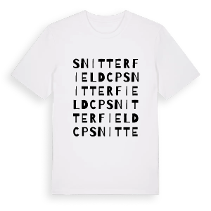 Snitterfield CP ordlek t-shirt – ekologisk bomull t-shirt från Pinshirt