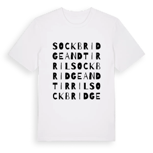Sockbridge and Tirril ordlek t-shirt – ekologisk bomull t-shirt från Pinshirt