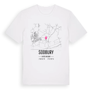 Sodbury karta t-shirt – ekologisk bomull t-shirt från Pinshirt