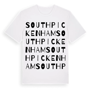 South Pickenham ordlek t-shirt – ekologisk bomull t-shirt från Pinshirt
