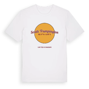 South Trumpington cirkel t-shirt – ekologisk bomull t-shirt från Pinshirt