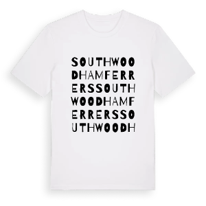 South Woodham Ferrers ordlek t-shirt – ekologisk bomull t-shirt från Pinshirt