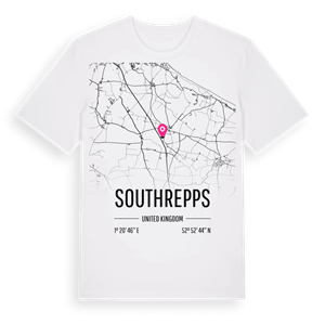 Southrepps karta t-shirt – ekologisk bomull t-shirt från Pinshirt