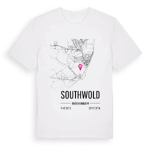 Southwold karta t-shirt – ekologisk bomull t-shirt från Pinshirt