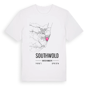 Southwold karta t-shirt – ekologisk bomull t-shirt från Pinshirt