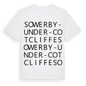 Sowerby-under-Cotcliffe ordlek t-shirt – ekologisk bomull t-shirt från Pinshirt