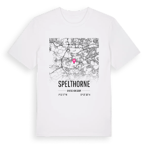 Spelthorne karta t-shirt – ekologisk bomull t-shirt från Pinshirt
