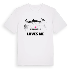 Någon i Springthorpe CP älskar mig t-shirt – ekologisk bomull t-shirt från Pinshirt