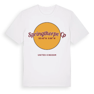 Springthorpe CP cirkel t-shirt – ekologisk bomull t-shirt från Pinshirt