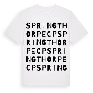 Springthorpe CP ordlek t-shirt – ekologisk bomull t-shirt från Pinshirt