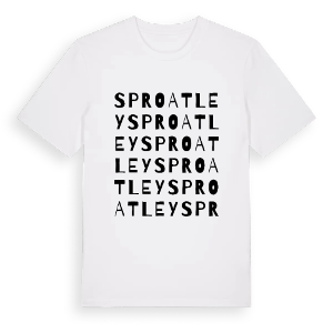 Sproatley ordlek t-shirt – ekologisk bomull t-shirt från Pinshirt