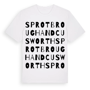 Sprotbrough and Cusworth ordlek t-shirt – ekologisk bomull t-shirt från Pinshirt