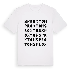 Sproxton ordlek t-shirt – ekologisk bomull t-shirt från Pinshirt