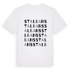 St Albans ordlek t-shirt – ekologisk bomull t-shirt från Pinshirt