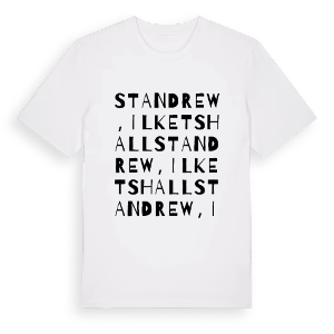 St Andrew, Ilketshall ordlek t-shirt – ekologisk bomull t-shirt från Pinshirt