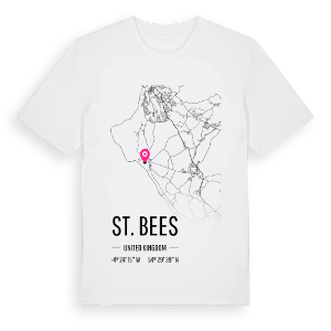 St. Bees karta t-shirt – ekologisk bomull t-shirt från Pinshirt