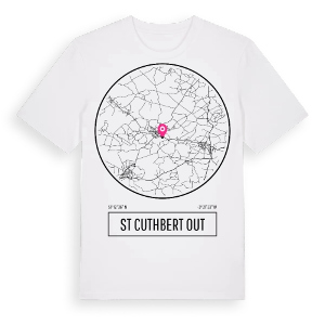St Cuthbert Out t-shirt – ekologisk bomull t-shirt från Pinshirt