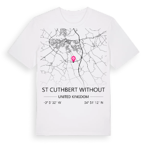 St Cuthbert Without karta t-shirt – ekologisk bomull t-shirt från Pinshirt