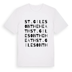St. Giles on the Heath ordlek t-shirt – ekologisk bomull t-shirt från Pinshirt