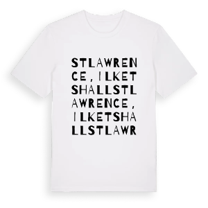 St Lawrence, Ilketshall ordlek t-shirt – ekologisk bomull t-shirt från Pinshirt