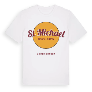 St Michael cirkel t-shirt – ekologisk bomull t-shirt från Pinshirt