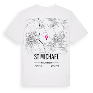 St Michael karta t-shirt – ekologisk bomull t-shirt från Pinshirt