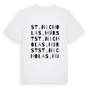 St. Nicholas, Hurst ordlek t-shirt – ekologisk bomull t-shirt från Pinshirt