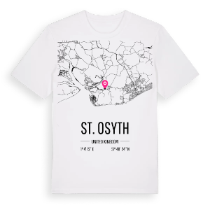 St. Osyth karta t-shirt – ekologisk bomull t-shirt från Pinshirt