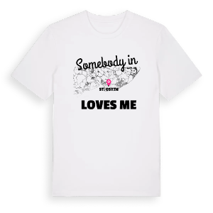 Någon i St. Osyth älskar mig t-shirt – ekologisk bomull t-shirt från Pinshirt