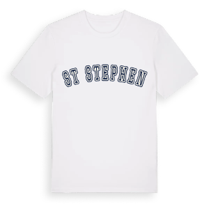 St Stephen college t-shirt – ekologisk bomull t-shirt från Pinshirt