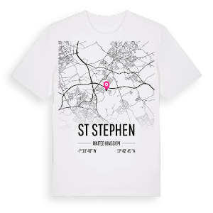St Stephen karta t-shirt – ekologisk bomull t-shirt från Pinshirt