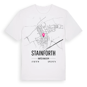 Stainforth karta t-shirt – ekologisk bomull t-shirt från Pinshirt