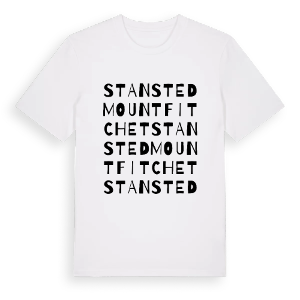 Stansted Mountfitchet ordlek t-shirt – ekologisk bomull t-shirt från Pinshirt