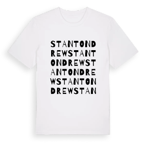Stanton Drew ordlek t-shirt – ekologisk bomull t-shirt från Pinshirt