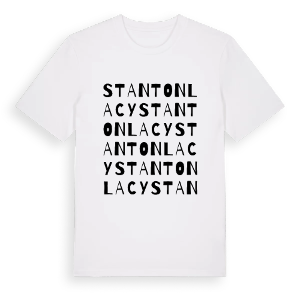 Stanton Lacy ordlek t-shirt – ekologisk bomull t-shirt från Pinshirt
