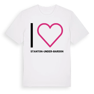 Jag älskar Stanton-under-Bardon t-shirt stort tryck – ekologisk bomull t-shirt från Pinshirt