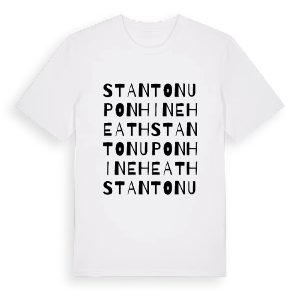 Stanton upon Hine Heath ordlek t-shirt – ekologisk bomull t-shirt från Pinshirt