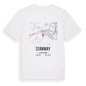 Stanway karta t-shirt – ekologisk bomull t-shirt från Pinshirt