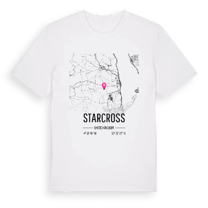 Starcross karta t-shirt – ekologisk bomull t-shirt från Pinshirt