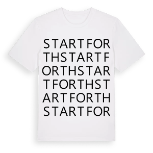 Startforth ordlek t-shirt – ekologisk bomull t-shirt från Pinshirt