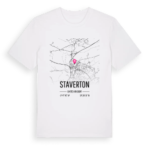 Staverton karta t-shirt – ekologisk bomull t-shirt från Pinshirt