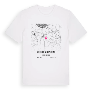 Steeple Bumpstead karta t-shirt – ekologisk bomull t-shirt från Pinshirt