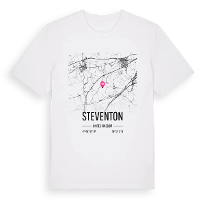 Steventon karta t-shirt – ekologisk bomull t-shirt från Pinshirt