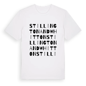 Stillington and Whitton ordlek t-shirt – ekologisk bomull t-shirt från Pinshirt